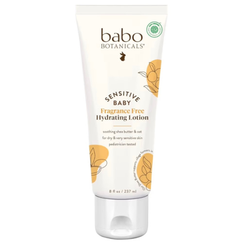 BABO Botanicals Sensitive Baby Fragrance-Free Daily Hydrating Baby Lotion - Shea Butter & Jojoba Oil - for Body & face - for Babies, Kids & Adults with Sensitive Skin - EWG Verified - Vegan