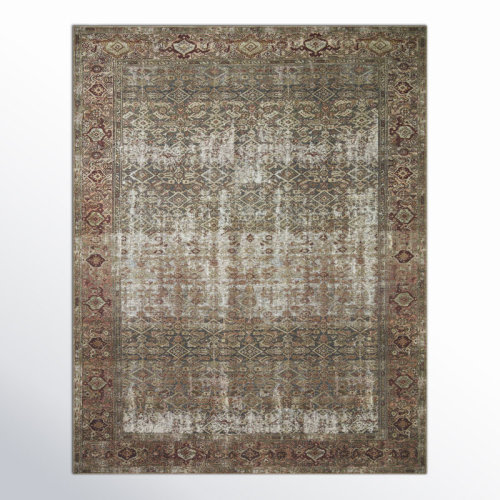 Amber Lewis x Loloi Georgie Oriental Moss/Salmon Area Rug & Reviews | Wayfair