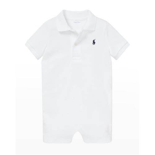 Boy's Polo Interlock Cotton Shortall, Sizes 3M-24M