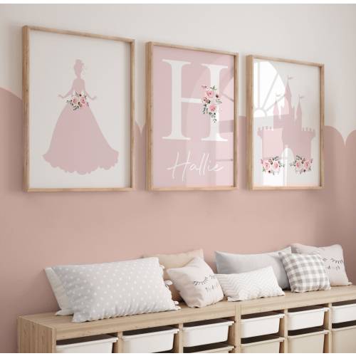 Princess Prints,Girls Bedroom Prints,Girls Wall Art,Pink,Floral,Nursery Prints,Princess Wall Decor,Princess Bedroom,Toddler Bedroom,Baby