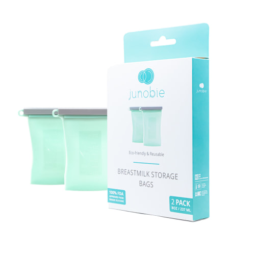 Junobie Infant/Toddler Milk & Snack Storage Bags- The Bundled Mint 2-Pack