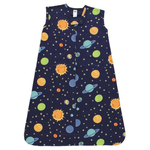 Hudson Baby Infant Cotton Sleeveless Wearable Sleeping Bag, Sack, Blanket, Solar System, 6-12 Months