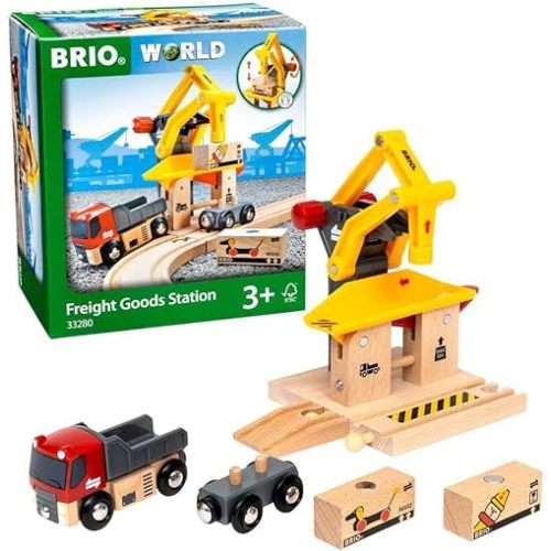 BRIO World - 33280 Freight Goods Station | Versatile Toy Train Set for Kids | Interactive Play | Sustainable Wood Construction | Ideal for Toddlers Aged 3 and Up