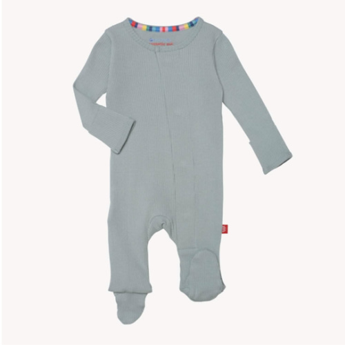 mist ribbed cotton magnetic parent favorite footie – Magnetic Me