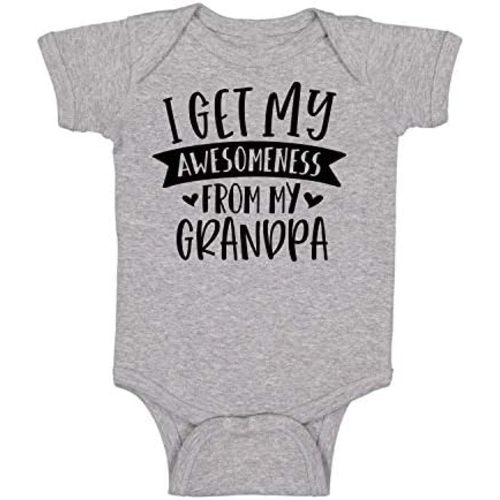 I Get My Awesomeness From My Grandpa - Funny Baby Essentials Bodysuit - Newborn Baby Boy Clothes
