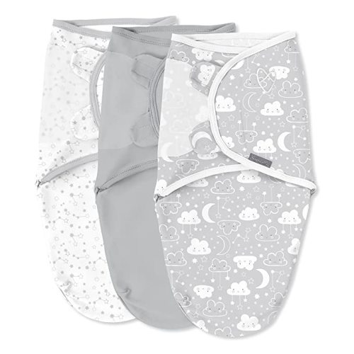 SwaddleMe by Ingenuity Original Swaddle - Size Small/Medium, 0-3 Months, 3-Pack (Starry Night)