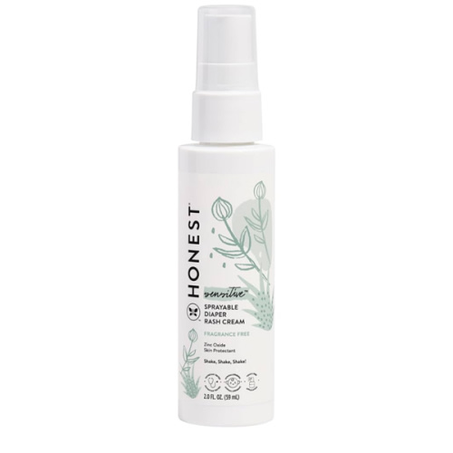 The Honest Company Baby Diaper Rash Cream Spray | Moisturizing + Calming Zinc Oxide | Hypoallergenic, Dermatologist Tested, Cruelty Free | 2 fl oz