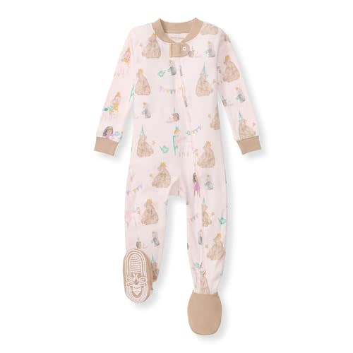 Burt's Bees Baby Girls' Pajamas, Zip Front Non-slip Footed Pjs, 100% Organic Cotton and Toddler Sleepers