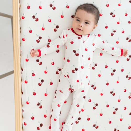 Zippered Footie in Cherry
