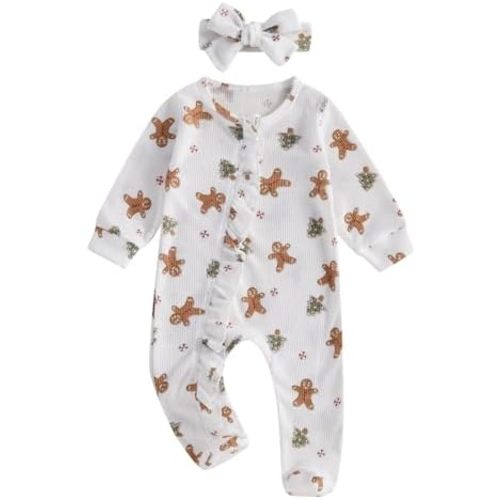 YINGISFITM Baby 3 6 Months Girl Clothes Newborn Onesie Ruffle Long Sleeve Ribbed Romper Jumpsuit One Piece Hospital Outfit
