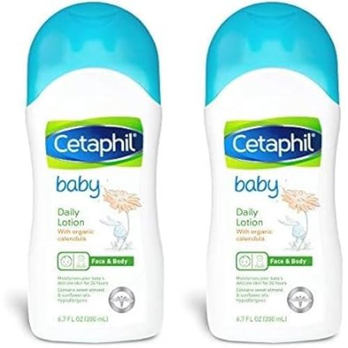 Cetaphil Baby Daily Lotion with Organic Calendula,Hypoallergenic, Sweet Almond & Sunflower Oils,6.7 Fl. Oz (Packaging May Vary) (Pack of 2)
