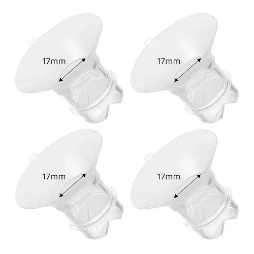 Flange Inserts 17mm Compatible with Medela/Spectra/TSRETE/Elvie/Momcozy/Bellababy Breast Pump 24mm Shields/Flanges, Reduce 24mm Nipple Tunnel Down to 17 mm, 4PCS