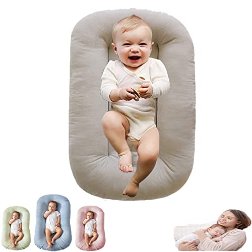 oliwex Baby Lounger,Baby Lounger Pillow,Newborn Lounger,Lounger for Baby,Baby Lounger Newborn Lounger for Boys & Girls 0-12 Months for Baby in Bed (British Apricot)