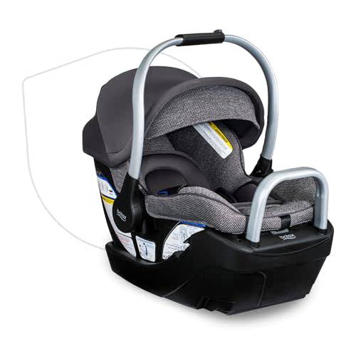 Britax Willow SC Infant Car Seat with Alpine Base — Pindot Stone | Rear Facing Lightweight Baby Car Seat, ClickTight, One-Hand Adjustable Carry Handle, SafeWash & StayClean Fabrics