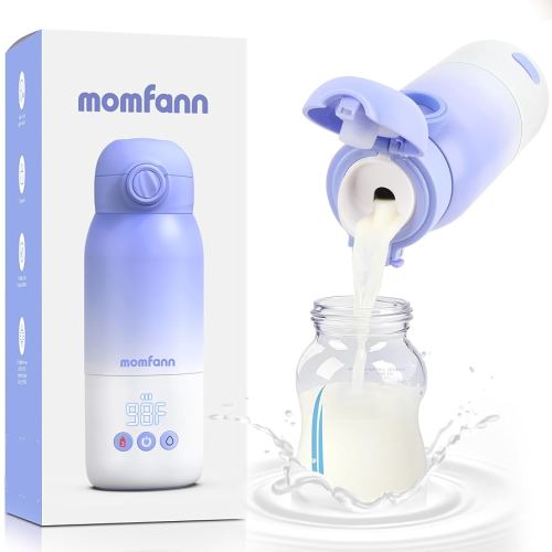 Portable Bottle Warmer for Travel, Dual Heating Modes for Breastmilk & Water On The Go, Portable Bottle Milk Warmer with Fast Heating & Long Battery Life, 10 Ounces Large Capacity (Purple)