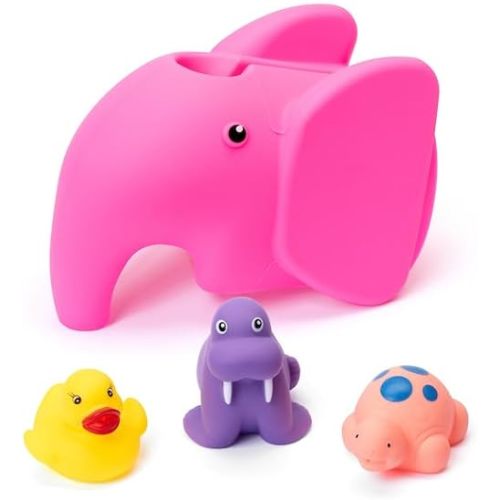Elephant Faucet Cover for Kids | Child-Friendly Silicone Bath Spout Protector with Easy Installation | Safe for Baby Bathtime | Cute Bathroom Safety Accessory | Gray Baby Bath Essentials | With MUMS