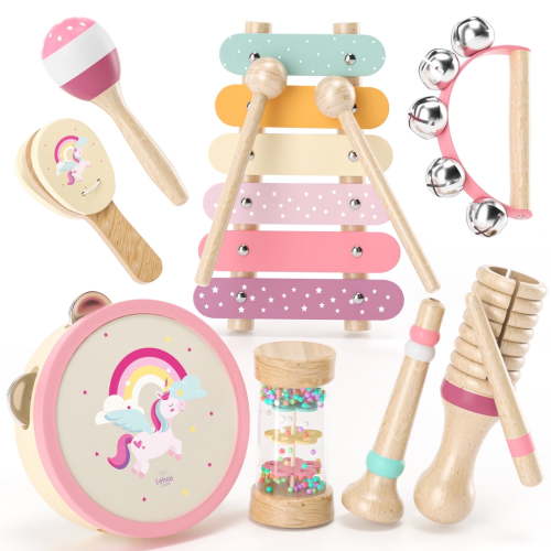 Montessori Toys for 1 Year Old, Musical Instruments for Kid, Unicorn Baby Music Toys Xylophone for 12-18 Mouth, Educational Learning Gifts for Toddlers 1 2 3 Year Old Preschool Girls with Storage Bag