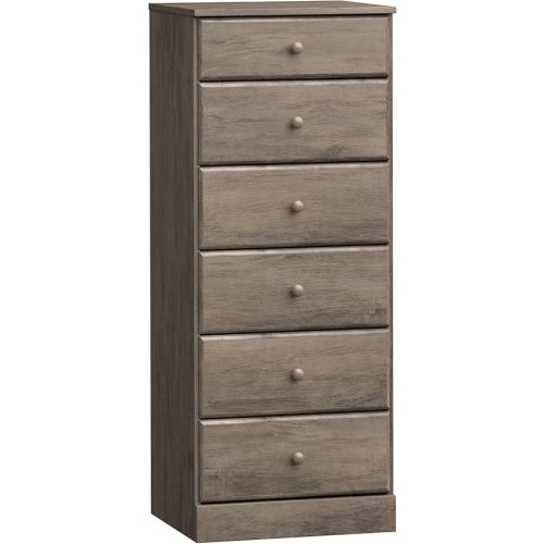 Prepac Astrid Tall Gray Dresser: 16.5"D x 19.75"W x 50"H, 6-Drawer Chest for Bedroom by Prepac - Perfect Chest of Drawers for Ample Storage, Drifted Gray