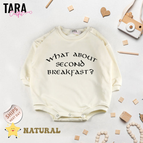 What About Second Breakfast Baby Bodysuit, Funny Baby Clothes, Natural Baby Romper, Cute Baby Sweater, Baby Shower Gift, 2000518