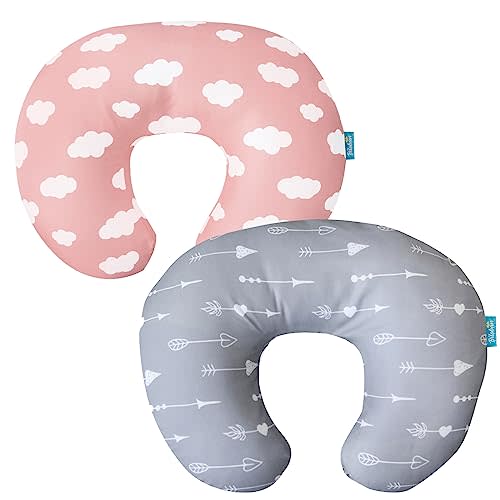 Biloban Nursing Pillow Cover 2 Pack for Breastfeeding Pillow, Ultra Soft and Cozy Nursing Pillow Slipcovers, Snug Fits Boppy Pillow, Great, Perfect Choice for Mom