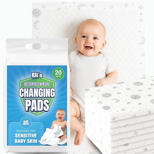 Eli with Love Disposable Baby Changing Pads - Soft, Waterproof & Leakproof Liners Absorbent Underpads - Large Travel Size Diaper Changing Mat for Home, Car, Diaper Bag - (20 Pack, Boho)