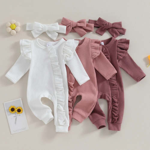 Solid Ruffled Ophelia Onesie & Bow