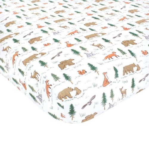 Hudson Baby Infant Boy Cotton Fitted Crib Sheet, Sweet Woodland, One Size