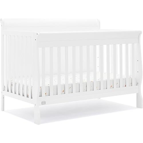 Delta Children Simmons Kids Carter 6-in-1 Convertible Crib - Greenguard Gold Certified, Bianca White