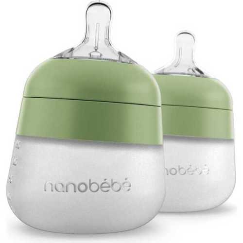5oz Silicone Bottle - 2 pack, Sage - Nanobebe Nursing & Feeding | Maisonette