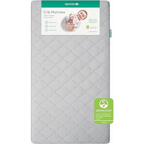 Newton Baby Crib Mattress - Infant & Toddler Mattress, Baby Bed Mattress for Crib, Dual-Layer, Safe, Breathable & Washable Crib Mattress, Removable Cover, Deluxe 5.5 inch-thick Cushion, Moonlight Grey