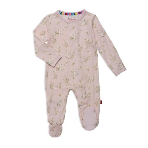 Magnetic Me Girls Modal Magnetic Baby Footie Pajamas | Silky Soft Modal Fabric | Baby Sleepers Available Sizes PRE - 24M