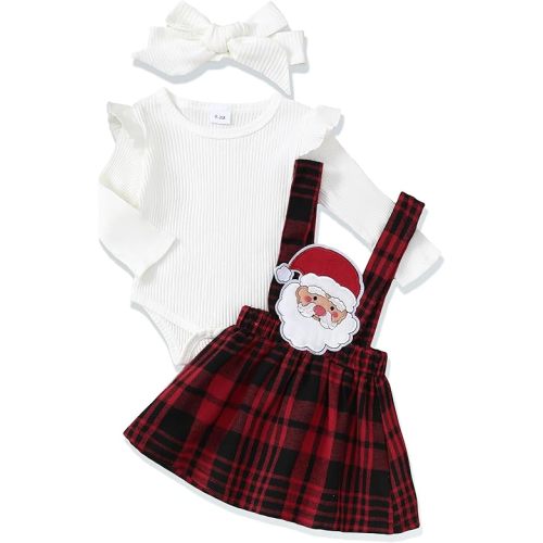 Newborn Infant Baby Girl Dress Clothes Winter Outfits Top Romper Overalls Dresses Suspender Skirt Set for Girls