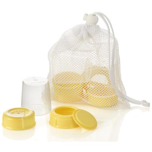 Medela Breastmilk Bottle Spare Parts with 3 Slow-flow Wide Base Nipples by Me