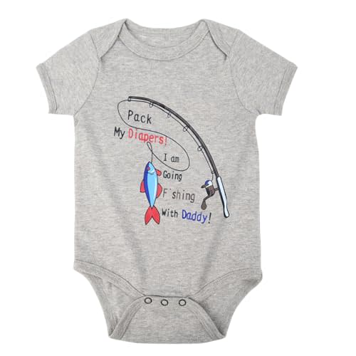 Cnins Funny Baby Bodysuit & Daddy Matching Cotton Outfit for Wild One 1st Birthday, Unisex Newborn Infant Clothes 0-24M
