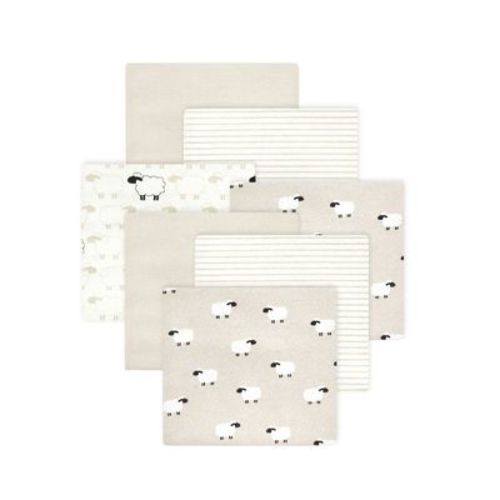 Hudson Baby Flannel Receiving Blankets Multipack, Taupe Sheep