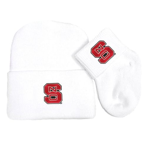 North Carolina State Wolfpack Newborn Baby Knit Cap and Socks Set
