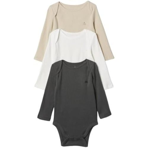 GAP Unisex Baby 3-pack Rib Long Sleeve Bodysuit