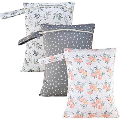 3 Set Wet Bag Storage Bag Waterproof Washable Travel Bags, Beach, Pool, Gym Bag for Swimsuits & Wet Clothes(Orange)