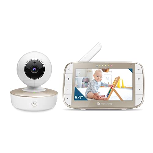 Motorola Nursery VM50G Video Baby Monitor Camera, 1000ft Range, 2.4 GHz, 5" Screen, 2-Way Audio, Pan/Tilt/Zoom, Temp Sensor, Lullabies, Night Vision