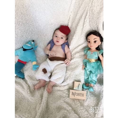 Aladdin Inspired Costume/Crochet Aladdin Outfit/Disney Inspired Photo Prop Newborn to 24 Months- MADE TO ORDER