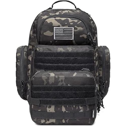 Diaper Bag Backpack for Dad, DBTAC Large Baby Nappy Bag for Men w/Changing Mat, Insulated+Wipe Pockets, Stroller Straps, Black Camo