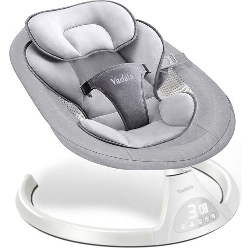Baby Swing for Infants, Bluetooth Swing Electirc Baby Rocker Bouncer, Intelligent Auto Swing with 5 Speed, Gray