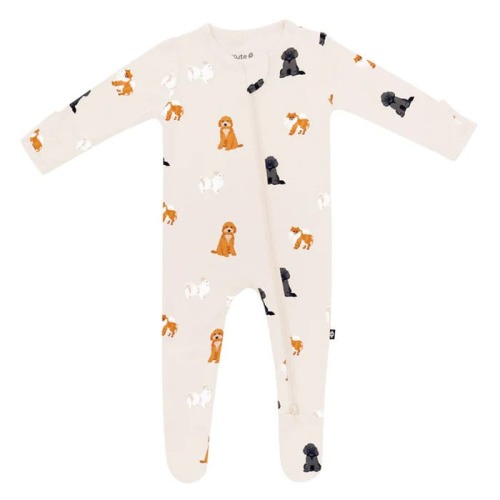Zippered Footie (Print: Dog 0-3M)
