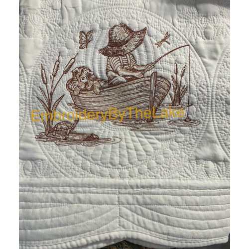 Baby Quilt, Fishing Baby Quilt, Baby Blanket, Fishing themed Baby Nursery