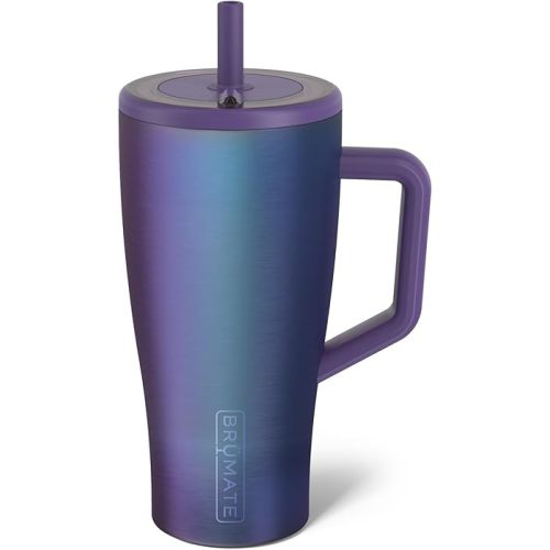 BrüMate Era 30 oz Tumbler with Handle and Straw | 100% Leakproof Insulated Tumbler with Lid and Straw | Made of Stainless Steel | Cup Holder Friendly Base | 30oz (Dark Aura)