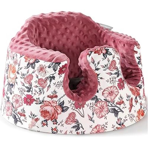 Seat Cover Compatible with Bumbo Seat and Nuby Seat, Breathable Baby Seat Cover,Soft Floor Seat Cover for Baby Girl Boy, Anti-Slip, Cover Only, Flower