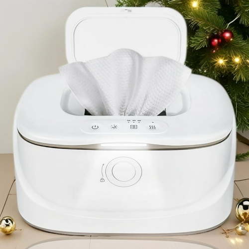 Byseng Baby Wipe Warmer and Baby Wet Wipes Dispenser, with Night Light and Temperature Display, White (1 Pack)