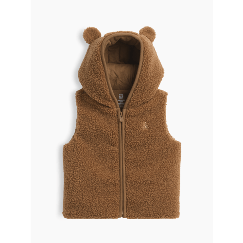 Baby Sherpa Hooded Bear Zip Vest