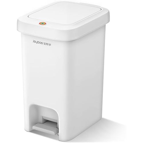 MOPALL Small Bathroom Trash Can with Lid Soft Close, Garbage Can with Press Top Lid & Foot Pedal, Step Trashcan Slim Trash Bin Waste Basket for Toilet, Office, Bedroom, Kitchen, Living Room 2.7 Gallon