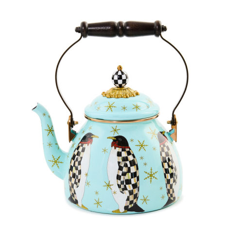 MacKenzie-Childs Penguin Parade 2 Quart Tea Kettle | Wayfair